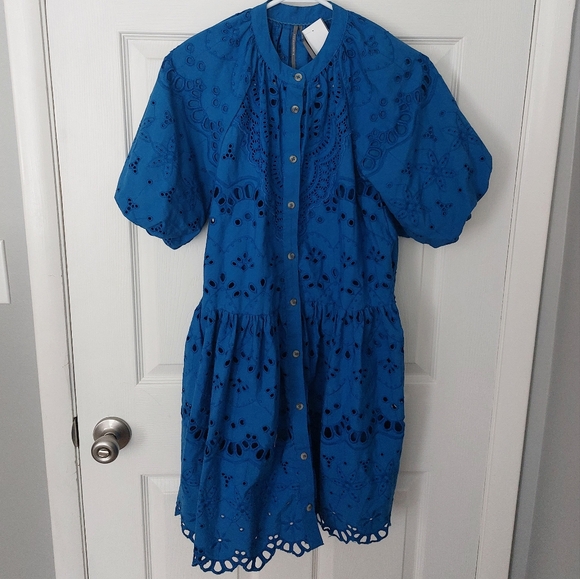 Anthropologie Blue Mini Dress - Picture 5 of 8